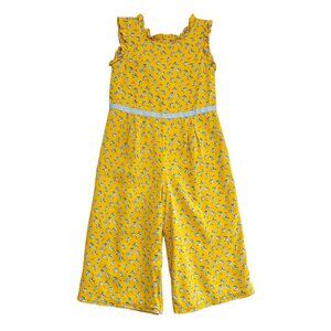 Janie and Jack Mustard Floral Wide Leg Romper